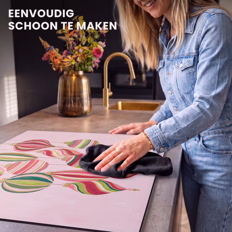 Inductie beschermer - Kerstversiering - Gestreept - Roze — 6