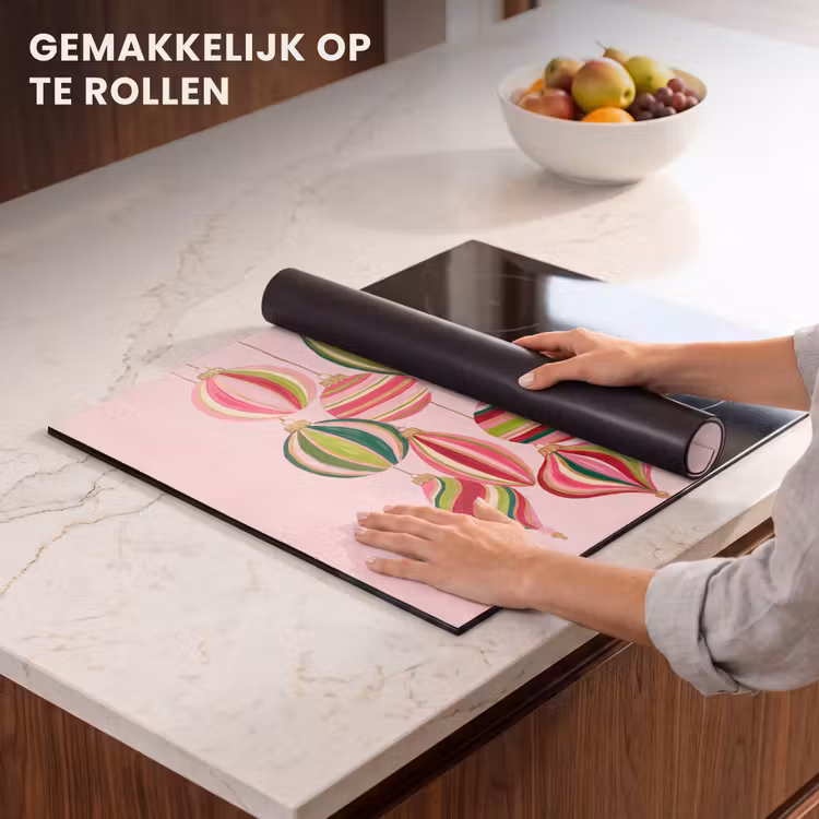 Inductie beschermer - Kerstversiering - Gestreept - Roze — 7