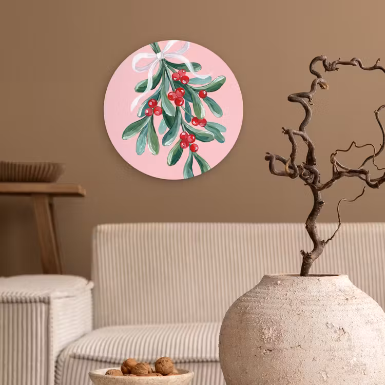 Muurcirkel - Plant - Kerst - Roze — 2