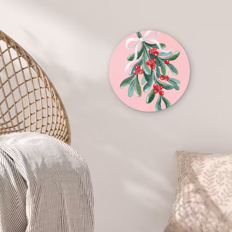 Muurcirkel - Plant - Kerst - Roze — 5