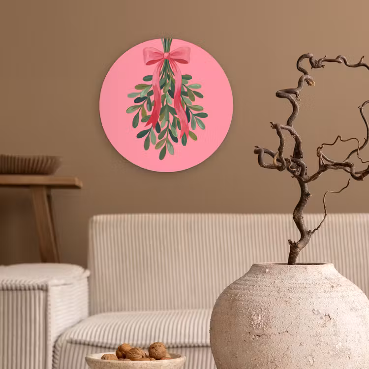 Muurcirkel - Plant - Lint - Roze — 2