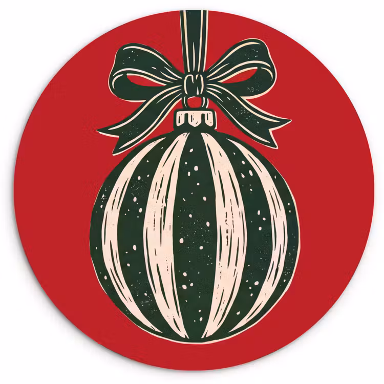 Muurcirkel - Kerstbal - Kerst - Rood