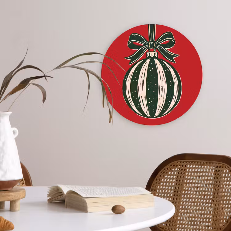 Muurcirkel - Kerstbal - Kerst - Rood — 4