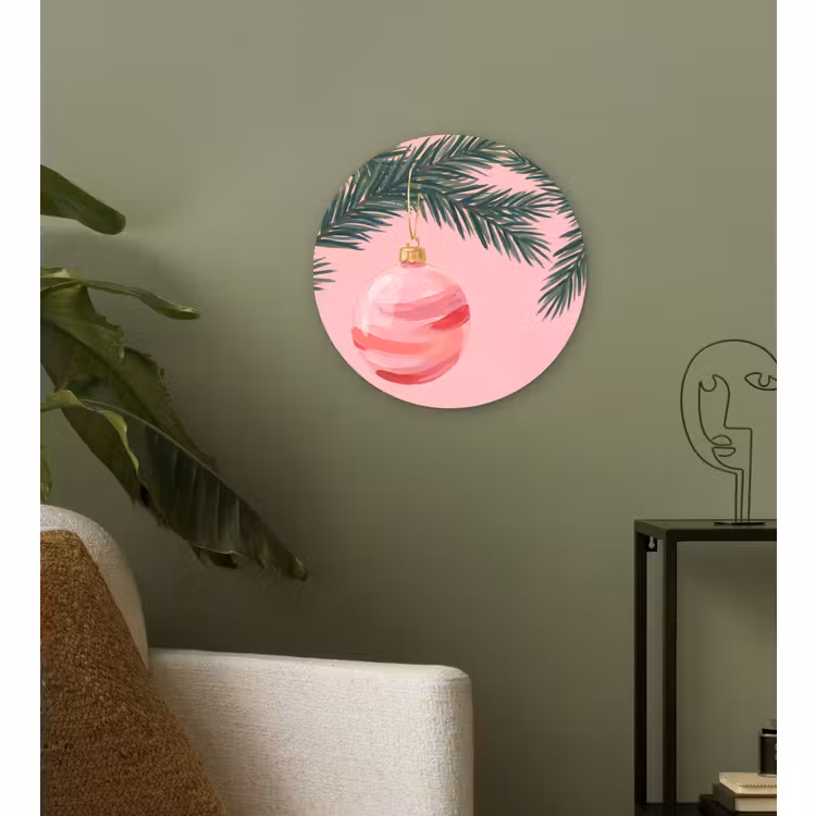 Muurcirkel - Kerstbal - Roze - Kerst — 3