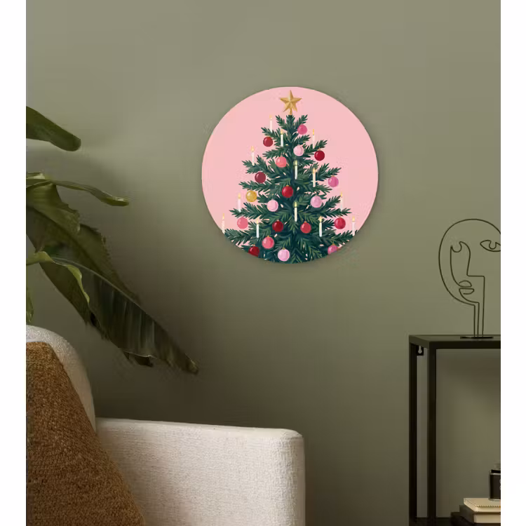 Muurcirkel - Kerstboom - Kerst - Roze — 3