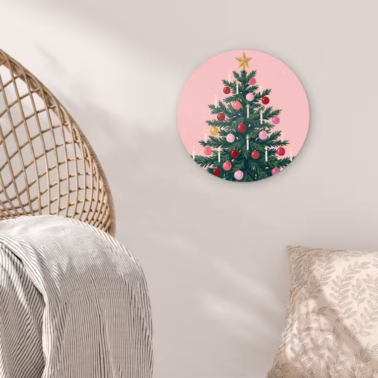 Muurcirkel - Kerstboom - Kerst - Roze — 5