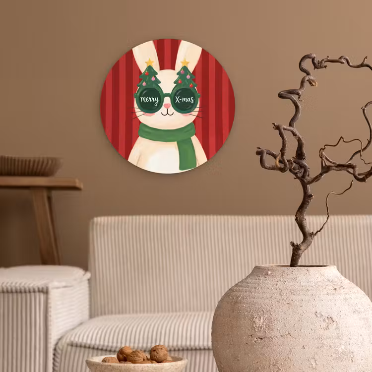 Muurcirkel - Konijn - Kerst - Dieren — 2