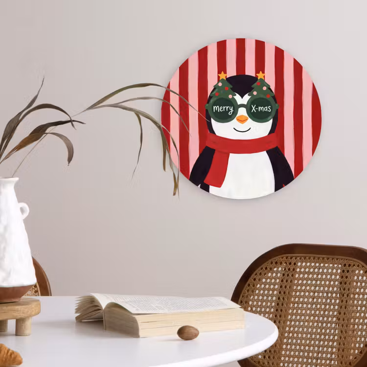 Muurcirkel - Pinguïn - Kerst - Illustratie — 4