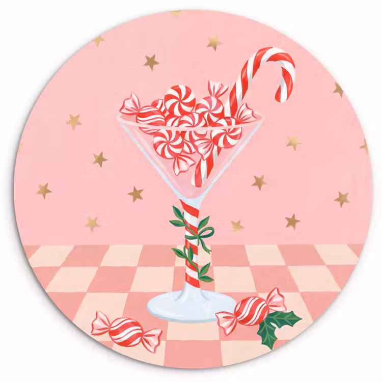 Muurcirkel - Snoep - Glas - Roze