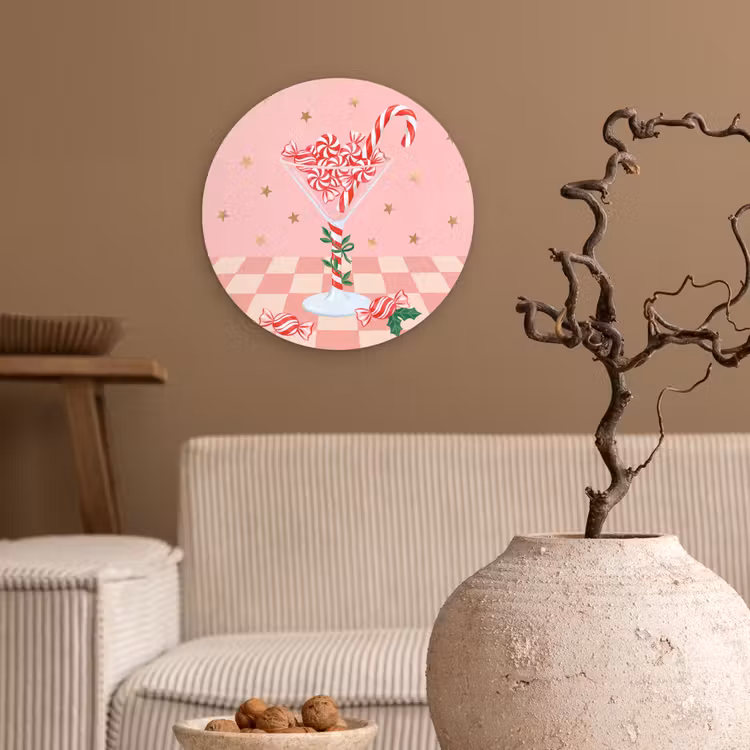 Muurcirkel - Snoep - Glas - Roze — 2