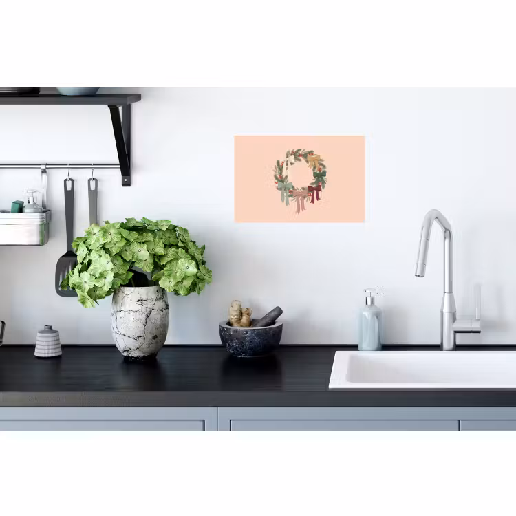 Muursticker - Kerstkrans - Strikken - Kerst — 2