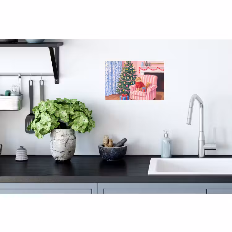 Muursticker - Kat - Kerst - Interieur — 2
