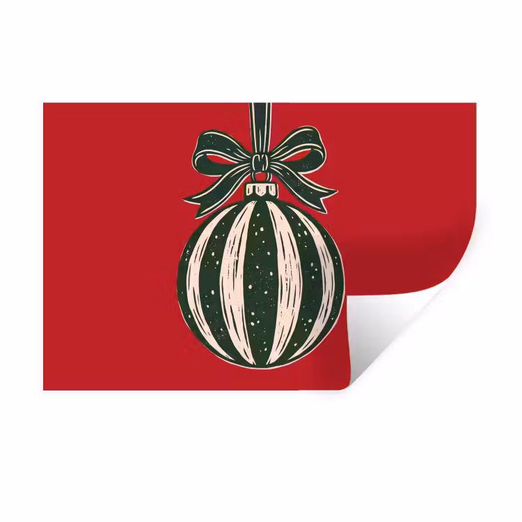 Muursticker - Kerstbal - Kerst - Rood — 1
