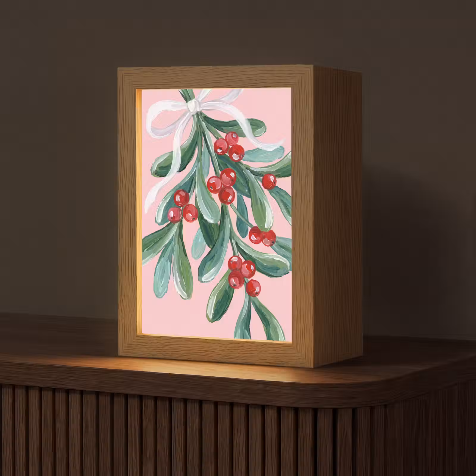 Gepersonaliseerde Lightbox - Plant - Kerst - Roze — 1