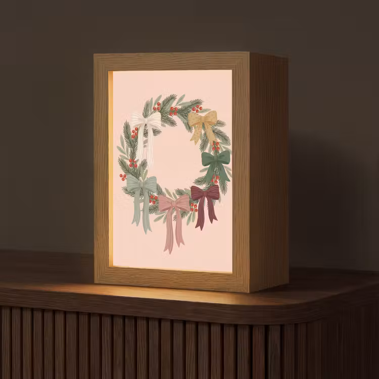 Gepersonaliseerde Lightbox - Kerstkrans - Strikken - Kerst