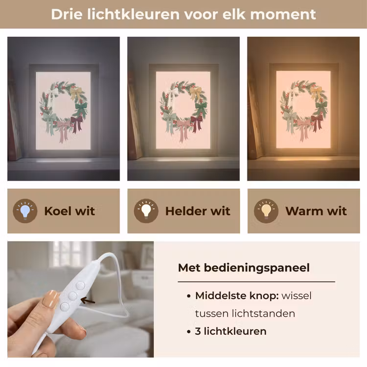 Gepersonaliseerde Lightbox - Kerstkrans - Strikken - Kerst — 6