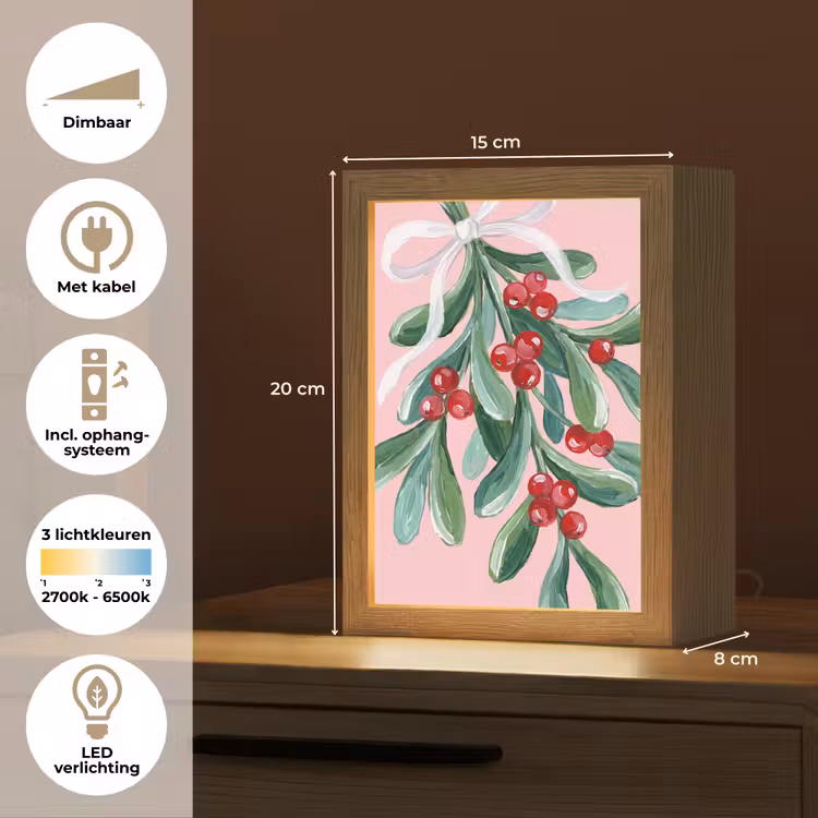 Gepersonaliseerde Lightbox - Plant - Kerst - Roze — 7