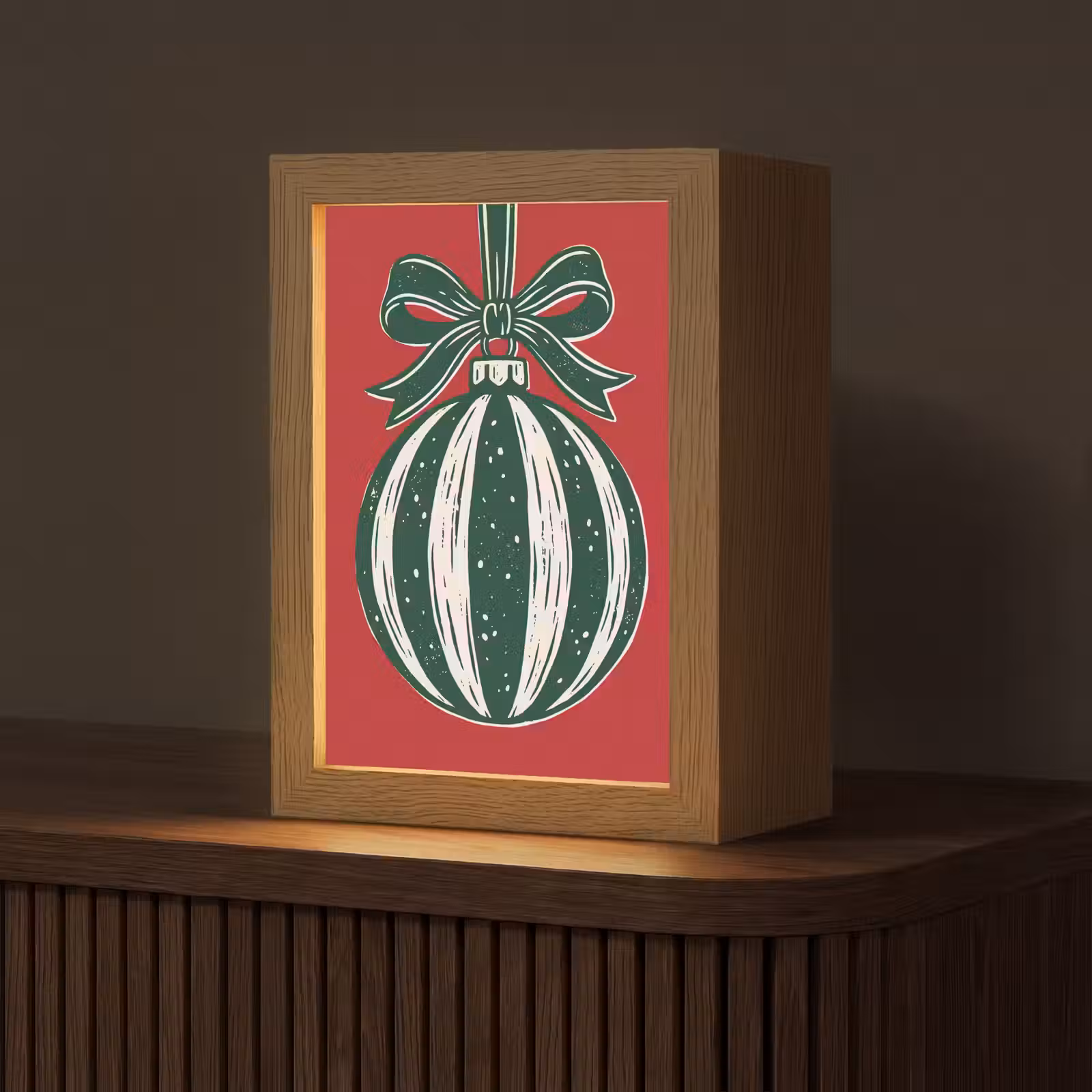 Gepersonaliseerde Lightbox - Kerstbal - Kerst - Rood — 1