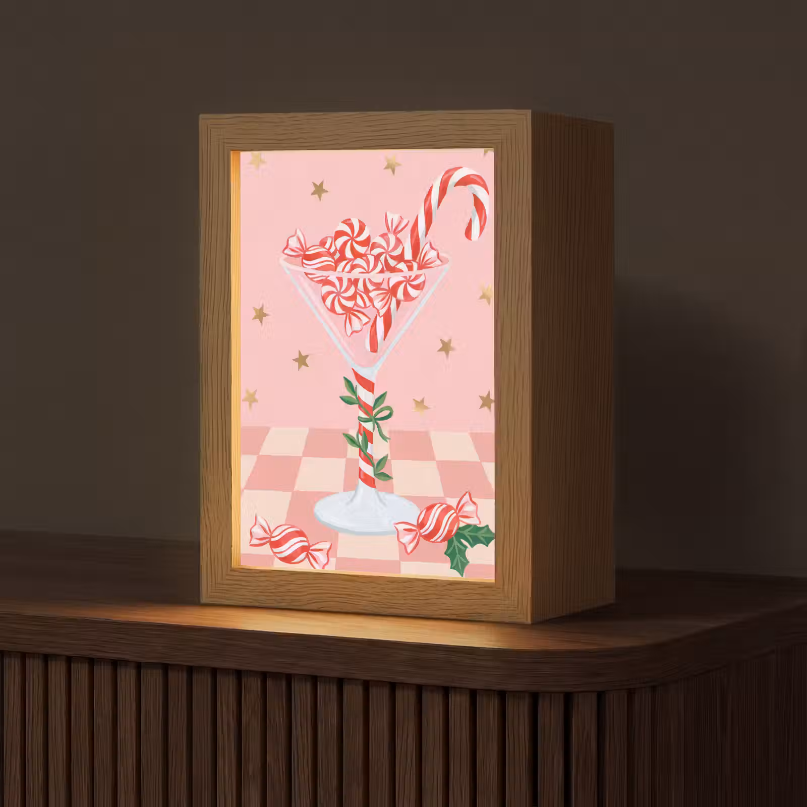 Gepersonaliseerde Lightbox - Snoep - Glas - Roze — 1