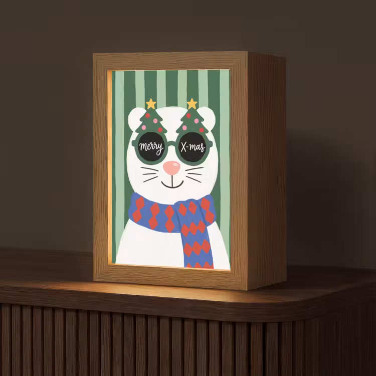 Gepersonaliseerde Lightbox - Dier - Winter - Cartoon