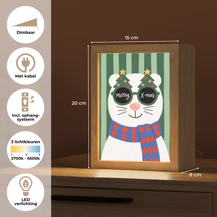 Gepersonaliseerde Lightbox - Dier - Winter - Cartoon — 7