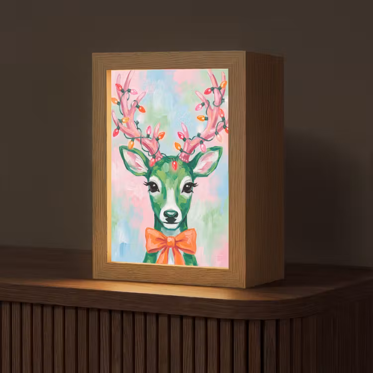 Gepersonaliseerde Lightbox - Hert - Kerst - Dieren — 1