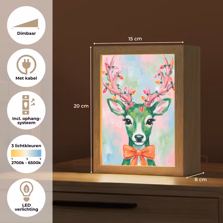 Gepersonaliseerde Lightbox - Hert - Kerst - Dieren — 7