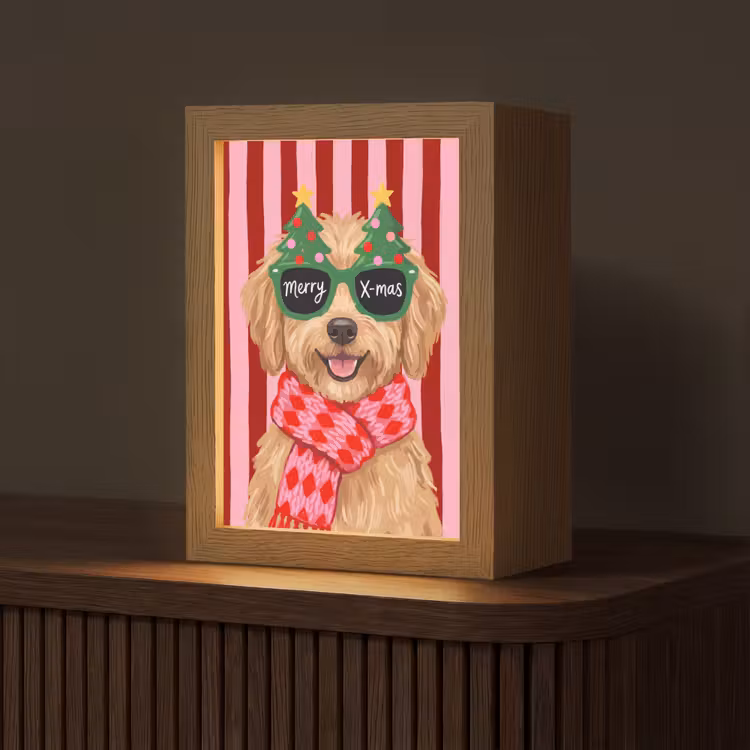 Gepersonaliseerde Lightbox - Hond - Kerst - Rood — 1