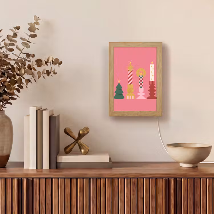 Gepersonaliseerde Lightbox - Kaarsen - Feest - Roze — 4