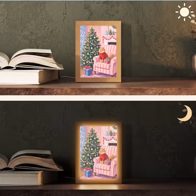 Gepersonaliseerde Lightbox - Kat - Kerst - Interieur — 5