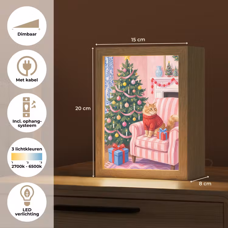 Gepersonaliseerde Lightbox - Kat - Kerst - Interieur — 7