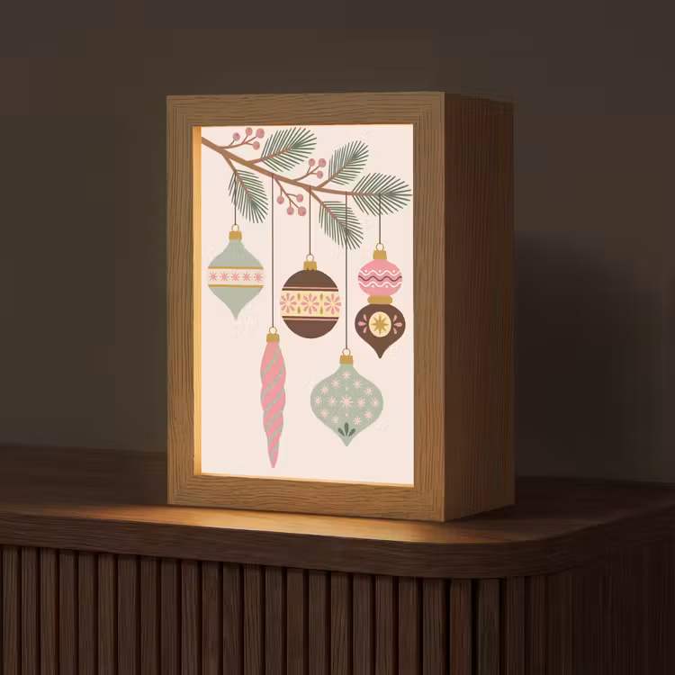 Gepersonaliseerde Lightbox - Kerst - Ornamenten - Tak
