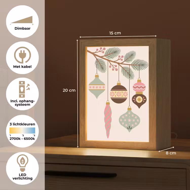 Gepersonaliseerde Lightbox - Kerst - Ornamenten - Tak — 7