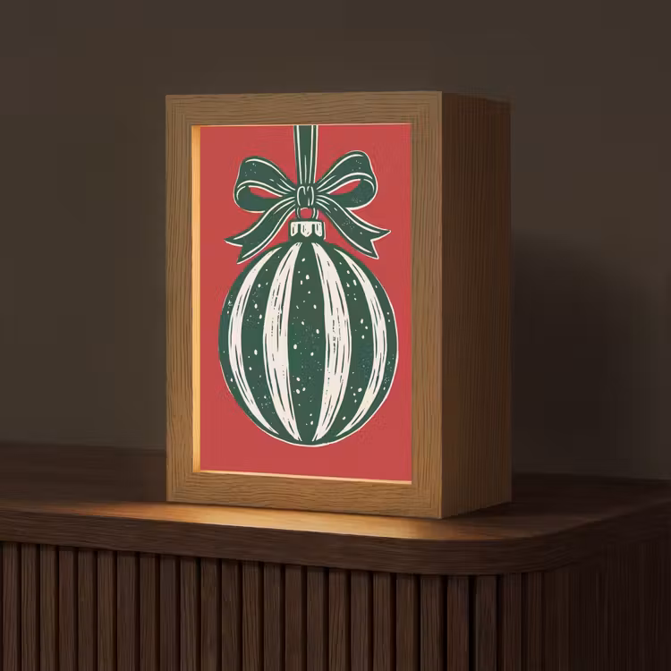 Gepersonaliseerde Lightbox - Kerstbal - Kerst - Rood