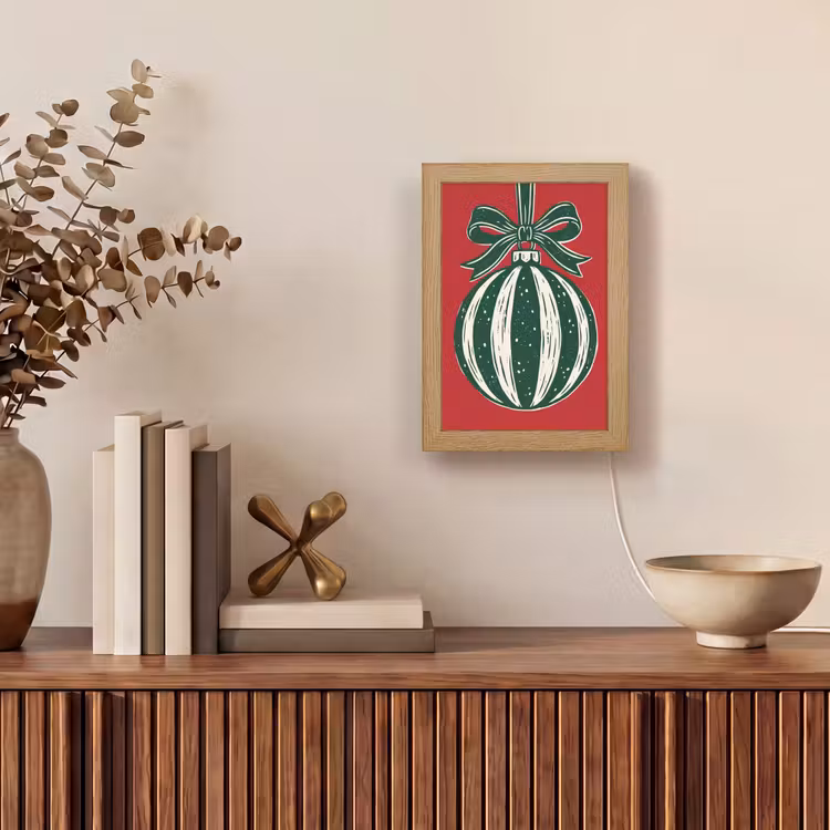 Gepersonaliseerde Lightbox - Kerstbal - Kerst - Rood — 4