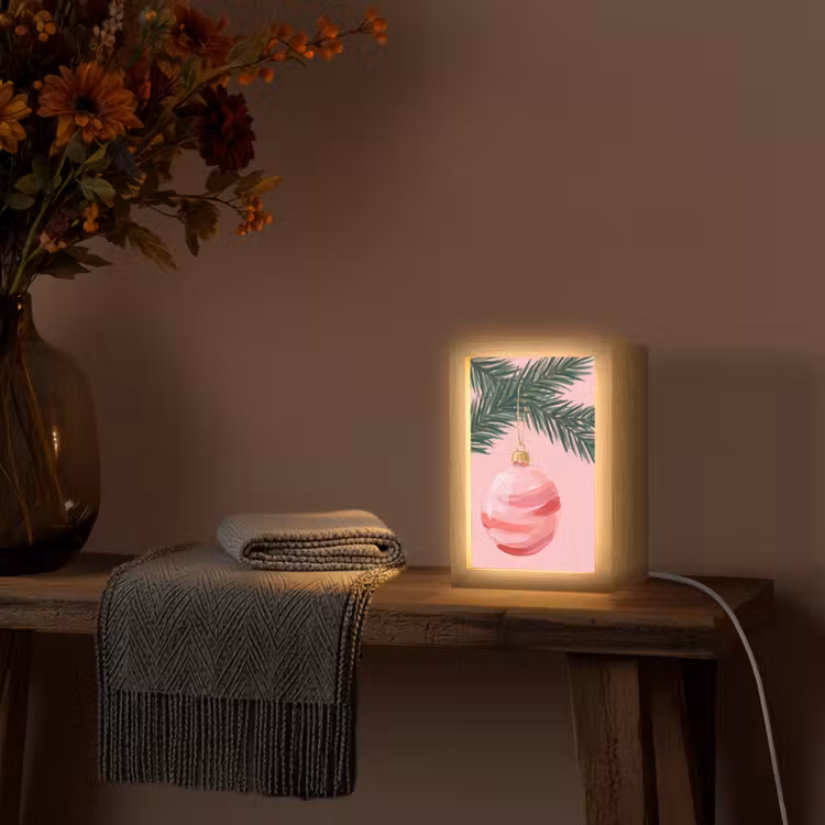 Gepersonaliseerde Lightbox - Kerstbal - Roze - Kerst — 3
