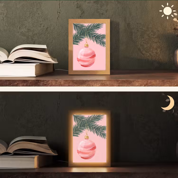 Gepersonaliseerde Lightbox - Kerstbal - Roze - Kerst — 5