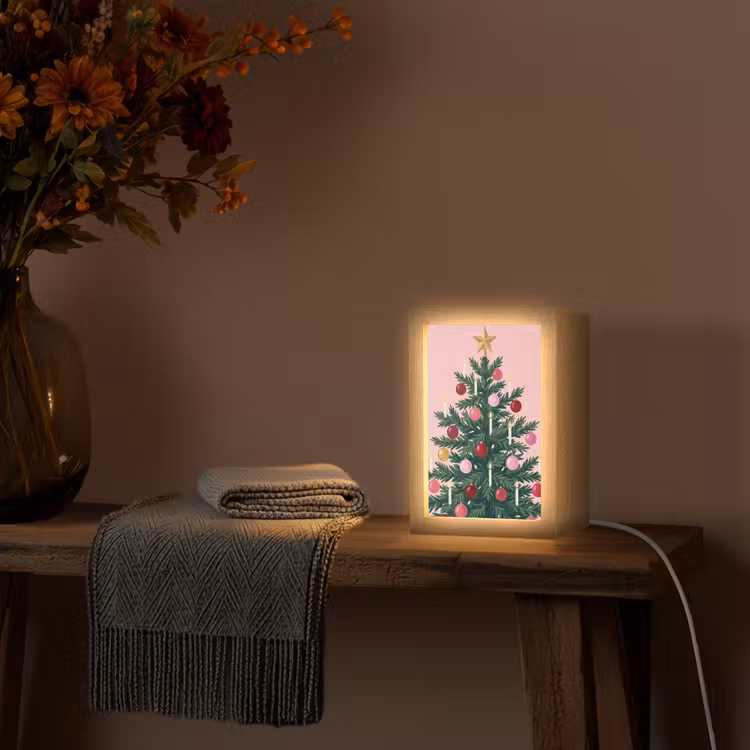 Gepersonaliseerde Lightbox - Kerstboom - Kerst - Roze — 3