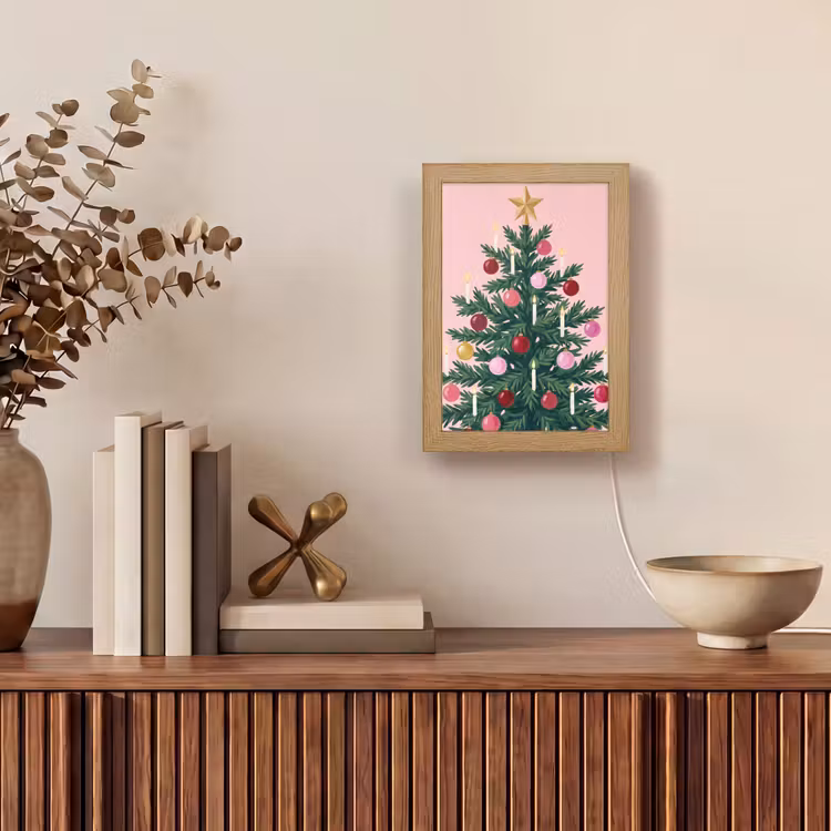 Gepersonaliseerde Lightbox - Kerstboom - Kerst - Roze — 4