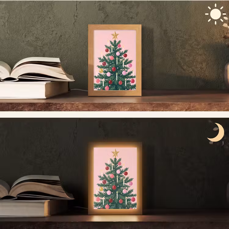 Gepersonaliseerde Lightbox - Kerstboom - Kerst - Roze — 5