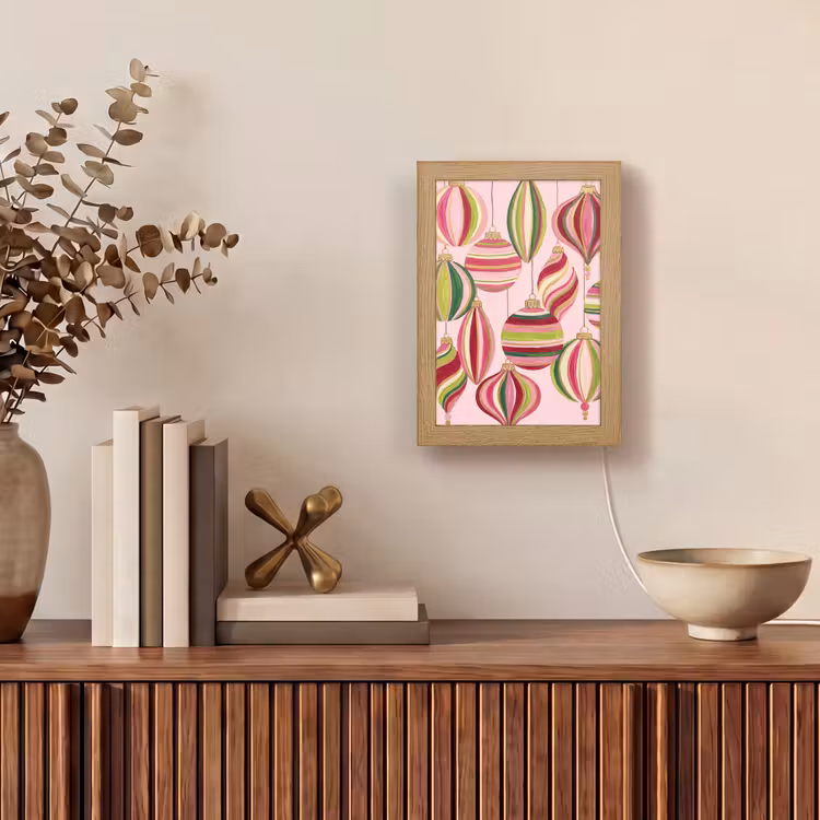Gepersonaliseerde Lightbox - Kerstversiering - Gestreept - Roze — 4