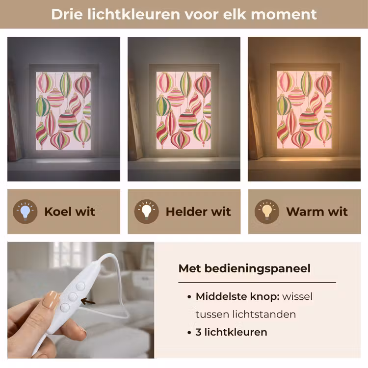 Gepersonaliseerde Lightbox - Kerstversiering - Gestreept - Roze — 6