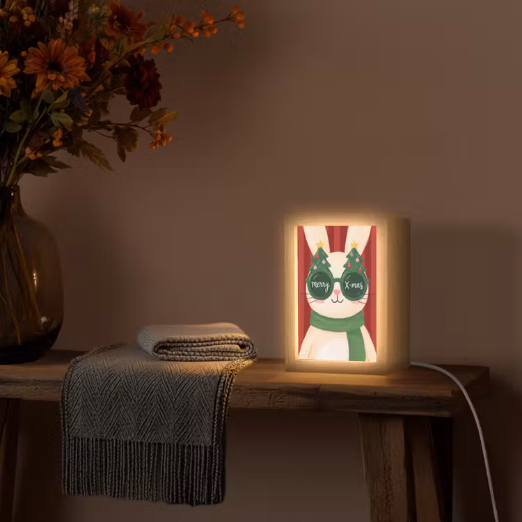 Gepersonaliseerde Lightbox - Konijn - Kerst - Dieren — 3