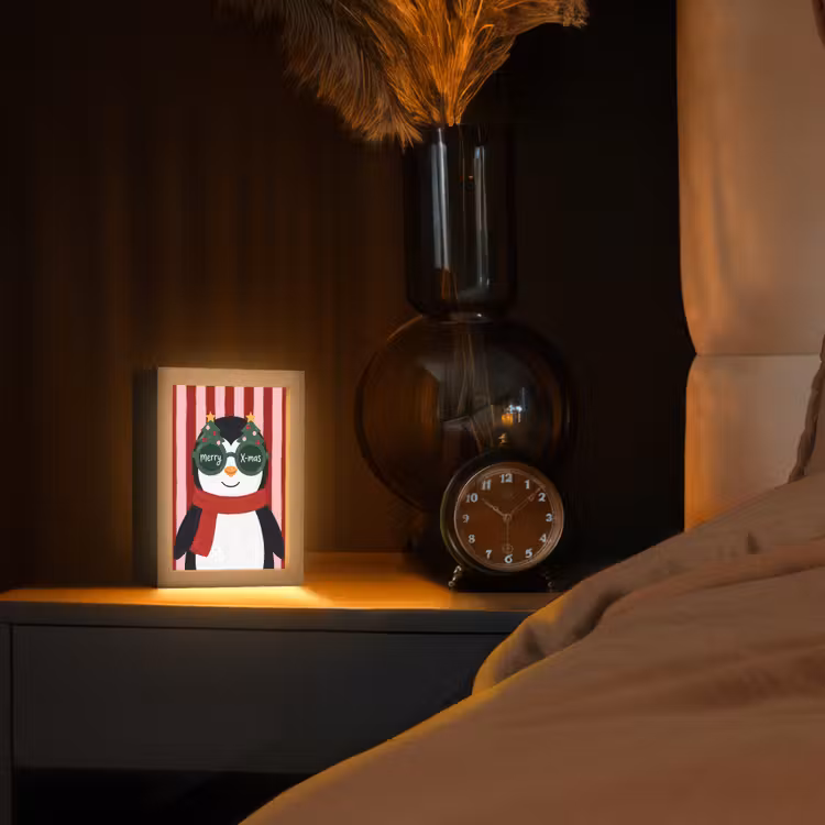 Gepersonaliseerde Lightbox - Pinguïn - Kerst - Illustratie — 2