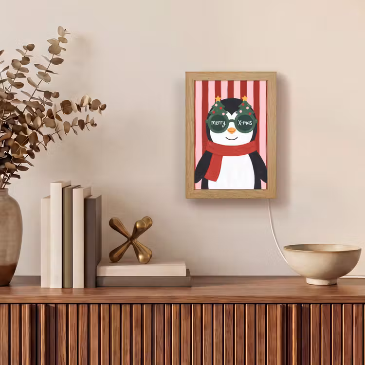 Gepersonaliseerde Lightbox - Pinguïn - Kerst - Illustratie — 4