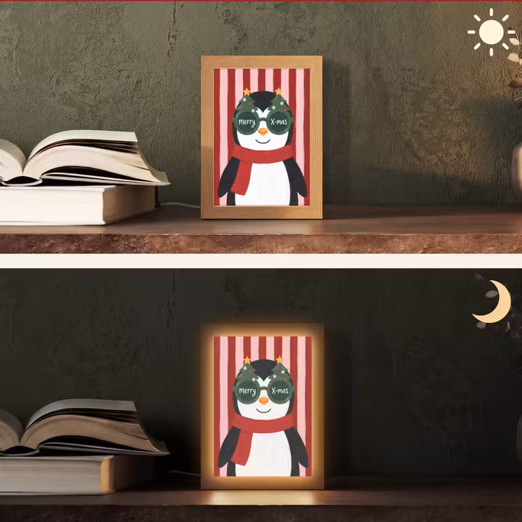 Gepersonaliseerde Lightbox - Pinguïn - Kerst - Illustratie — 5