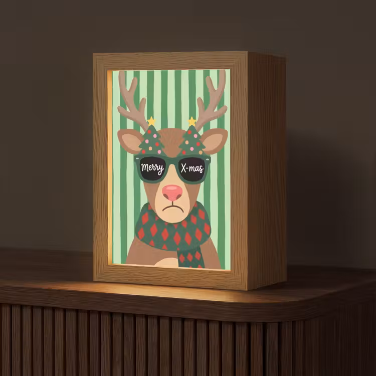 Gepersonaliseerde Lightbox - Rendier - Kerst - Illustratie