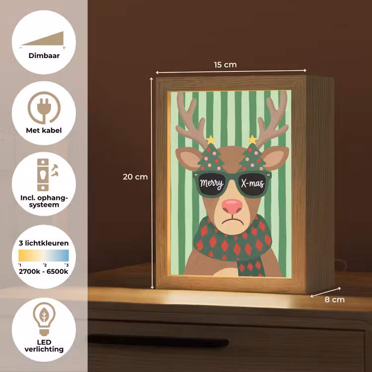 Gepersonaliseerde Lightbox - Rendier - Kerst - Illustratie — 7