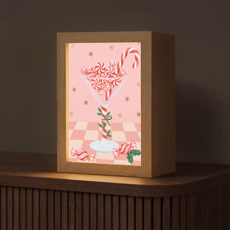 Gepersonaliseerde Lightbox - Snoep - Glas - Roze — 1