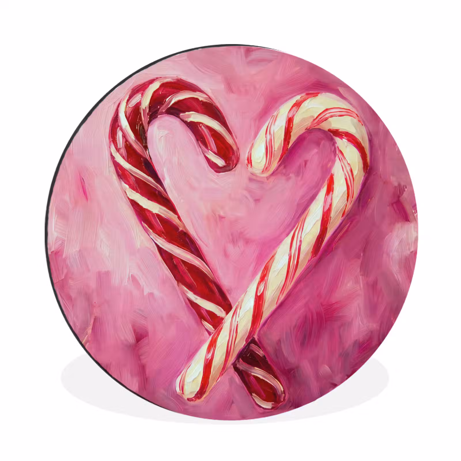 Wandcirkel - Aluminium - Snoep - Hart - Roze — 1